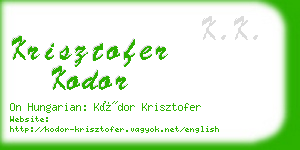 krisztofer kodor business card